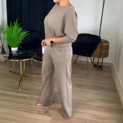 Elegant 3-delt sæt med lang cardigan, top og bukser