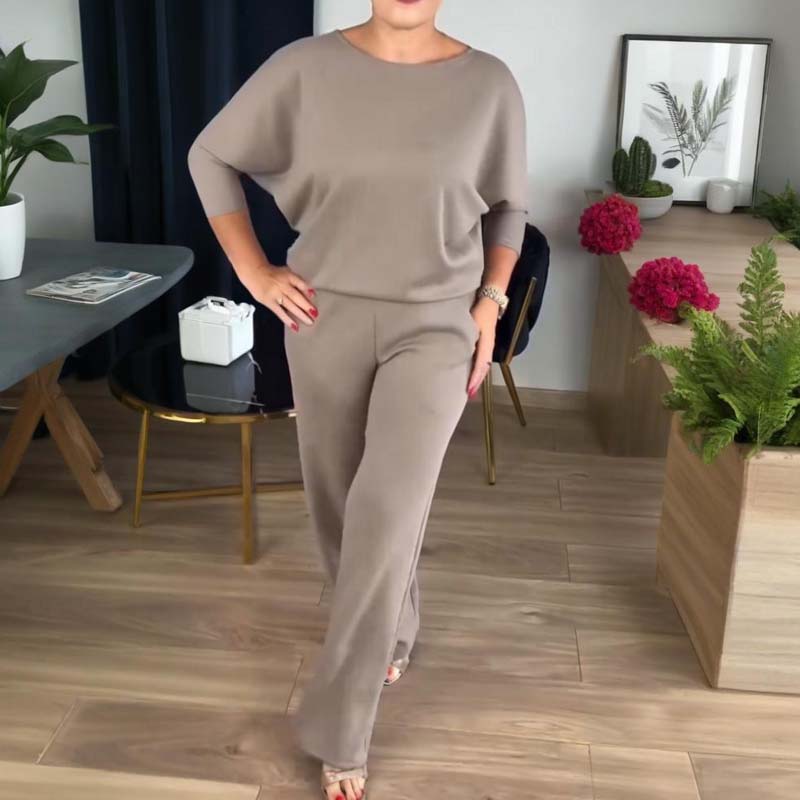 Elegant 3-delt sæt med lang cardigan, top og bukser