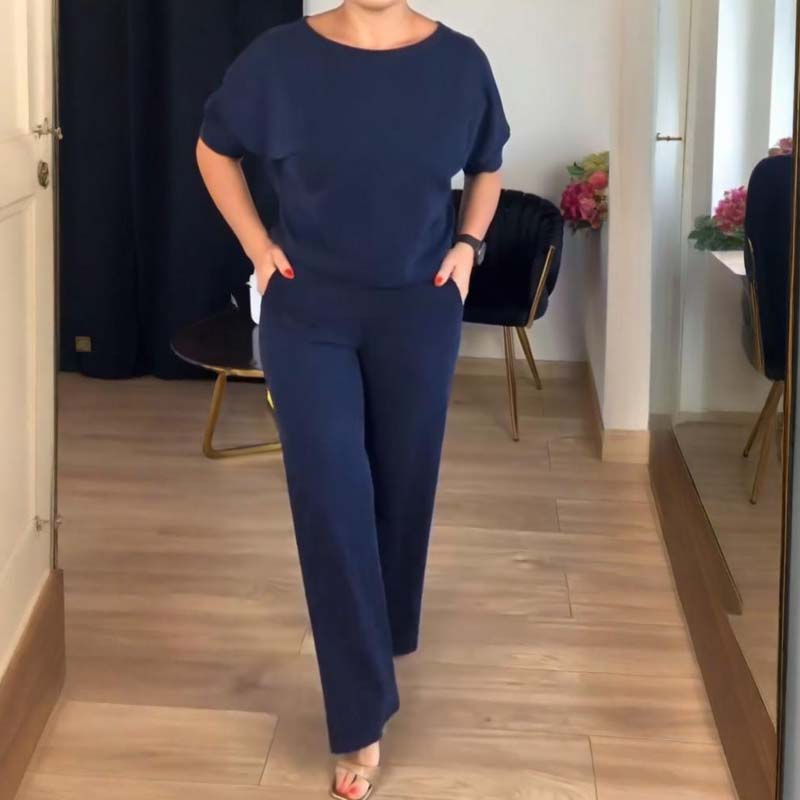 Elegant 3-delt sæt med lang cardigan, top og bukser